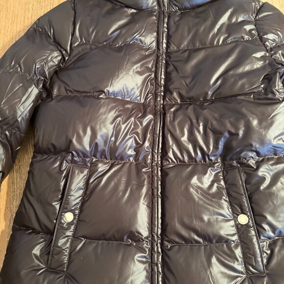 NWT MICHAEL KORS QUILTED HIDDEN HOOD DOWN BLEND PUFFER JACKET COAT M $350 BROWN - Picture 4 of 10